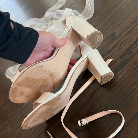 Lovely Bride by Anna bridal sandal shoe organza ribbon Greece sz 40 - Picture 9 of 11